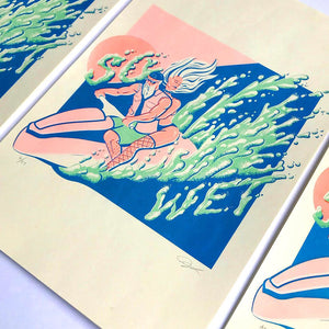 "So Wet" risograph print